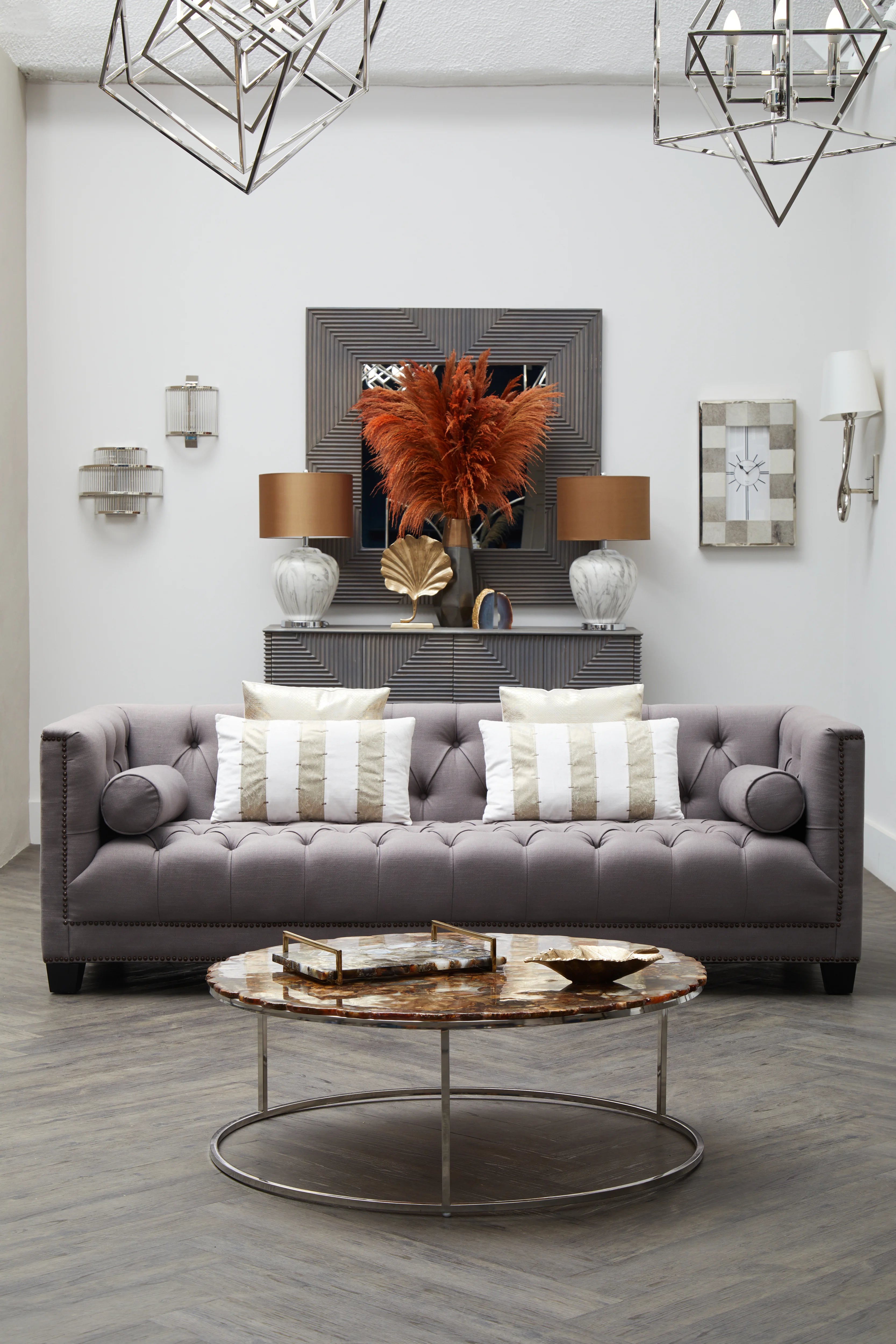 Monzoro Black Agate Stone & Gold Tray | Small